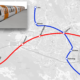 Karta över Södertäljes tunnelbana